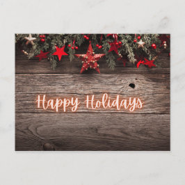 Cartão Postal Rustic Neon Happy Holidays