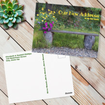 Rustic New Address Anunciation Lush Flowers Bench