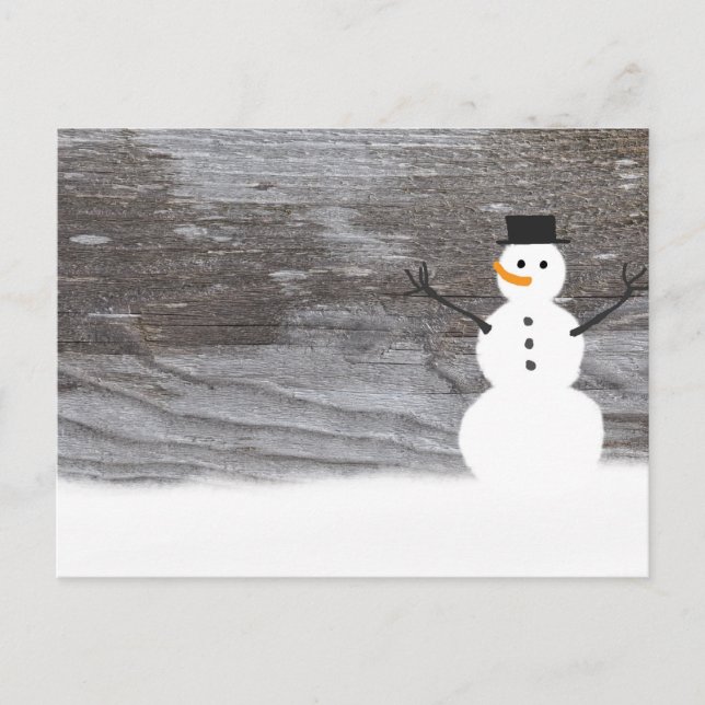 Cartão Postal Rustic Snowman (Frente)
