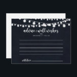 Cartão Postal Rustic String Lights Wedice Card<br><div class="desc">Esta corda rústica ilumina o cartão do casamento é perfeito para um casamento moderno. O design apresenta belas luzes de cordas pintadas manualmente em um fundo azul escuro. Estas cartas são perfeitas para um casamento, chá de panela, chá de fraldas, festa de formatura e muito mais. Personalize as cartas com...</div>