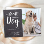 Cartão Postal Rustic Weve Moveu Novo Cão Fotográfico Pet de Ende<br><div class="desc">Em casa é onde o cão está... e o cão se mexeu! Deixe o seu melhor amigo anunciar sua jogada com este cartão de anúncio personalizado, giro e engraçado, de cachorro fotográfico de estimação movendo-se em um design de ardósia de quadro com impressão em pata. Personalize com sua foto favorita...</div>