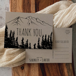 Cartão Postal Rustic Woodsy Mountain Obrigado