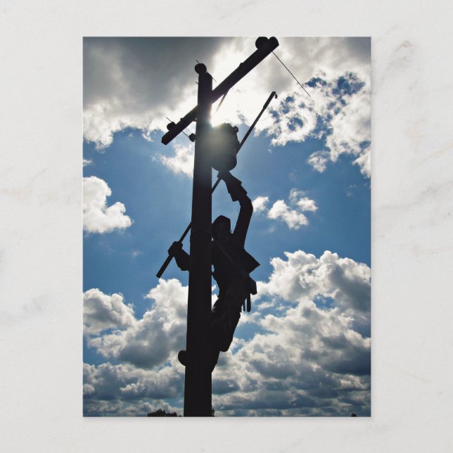 Cartão Postal Rusty, a placa de Posto Lineman (Frente)