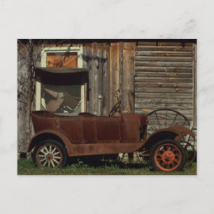 Cartão Postal Rusty Old Car - Vintage
