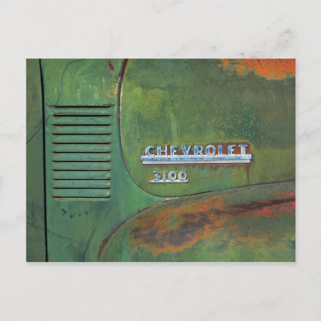 Cartão Postal Rusty Vintage Green Truck Lado (Frente)