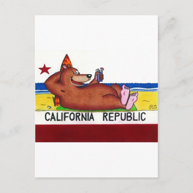 Cartão Postal Rusty's California Bear Flag (Frente)