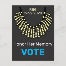 Cartão Postal Ruth Bader Ginsberg Honor Her Memory Vote