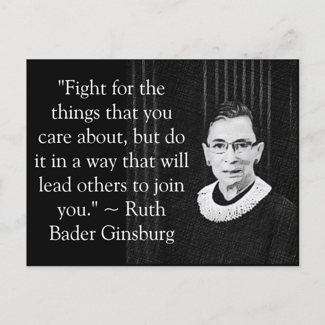 Cartão Postal Ruth Bader Ginsburg Quote FIght for... (Frente)
