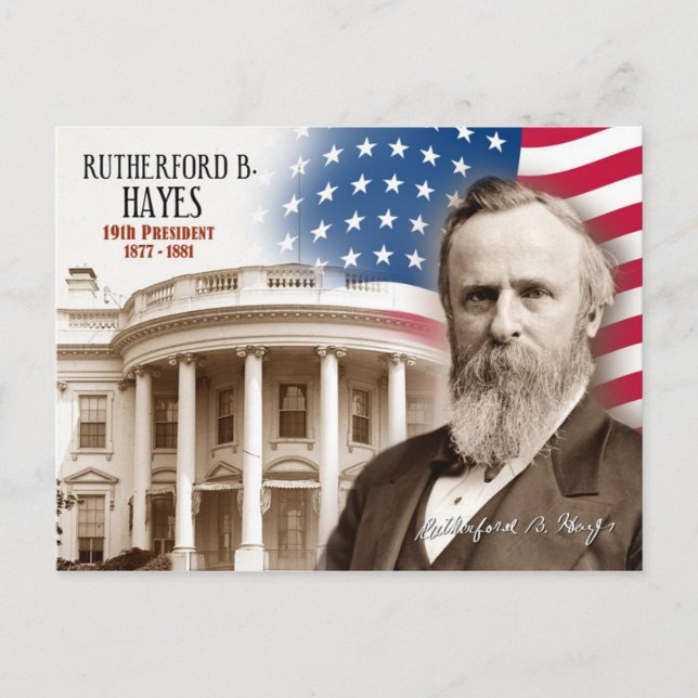 Cartão Postal Rutherford B. Hayes - 19º Presidente dos EUA (Frente)