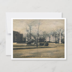 Cartão Postal Rutherford NJ, Street Corner, Cannon, Vista de 191