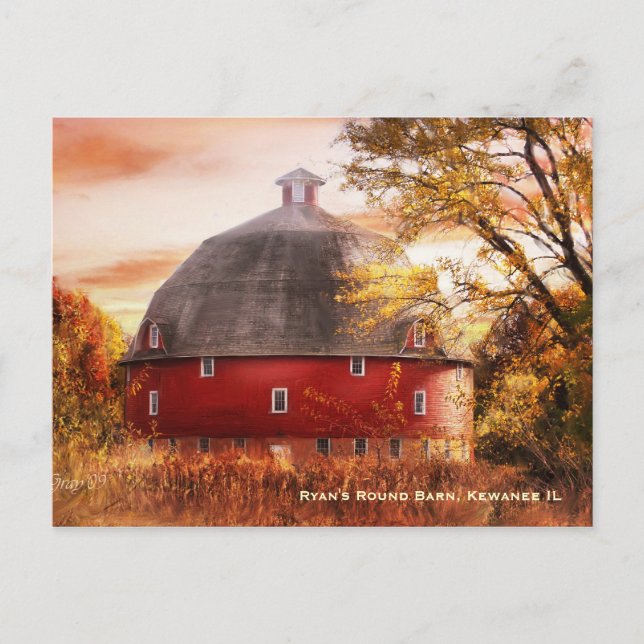 Cartão Postal Ryan's Round Barn (Frente)