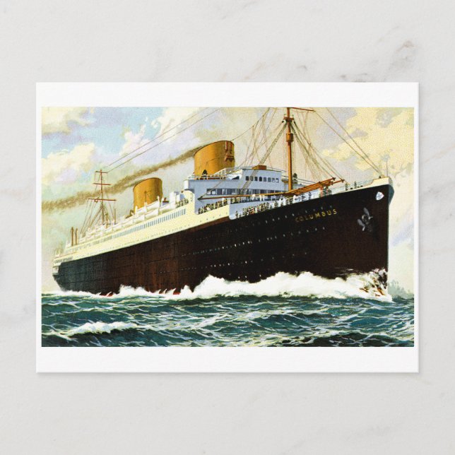 Cartão Postal S.S. Columbus - Vintage (Frente)