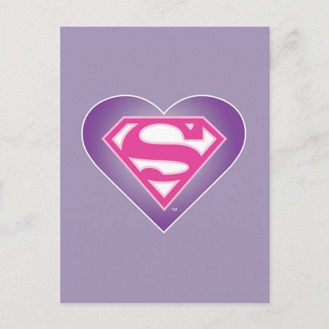 Cartão Postal S-Shield do Coração Roxo (Frente)