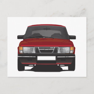Cartão Postal Saab 900 turbo (vermelho)