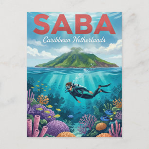 Cartão Postal Saba Caribe Neerlandesas