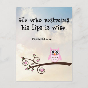 Cartão Postal Sabedoria - Provérbios 10:19