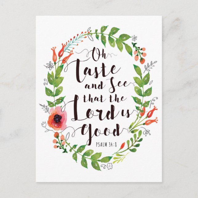 Cartão Postal Saber e ver o Senhor é bom (Frente)
