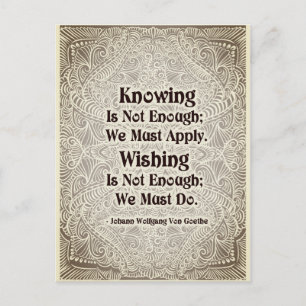 Cartão Postal Saber não é suficiente - Citação positiva