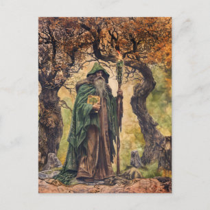 Cartão Postal Sábio Celta Druida Sacerdote Natureza