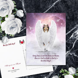 Cartão Postal Sable Collie Angel, Dog Heaven - Pet Loss Sympathy
