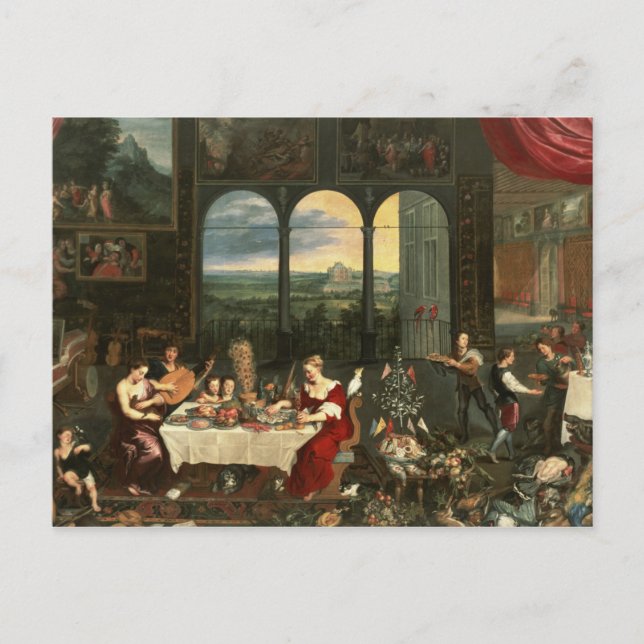 Cartão Postal Sabor, Audição e Toque, 1618 (Frente)