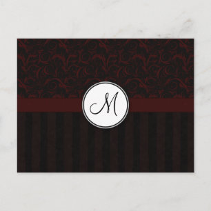 Cartão Postal Sabor Floral de Cereja Preto e Strips com Monogram