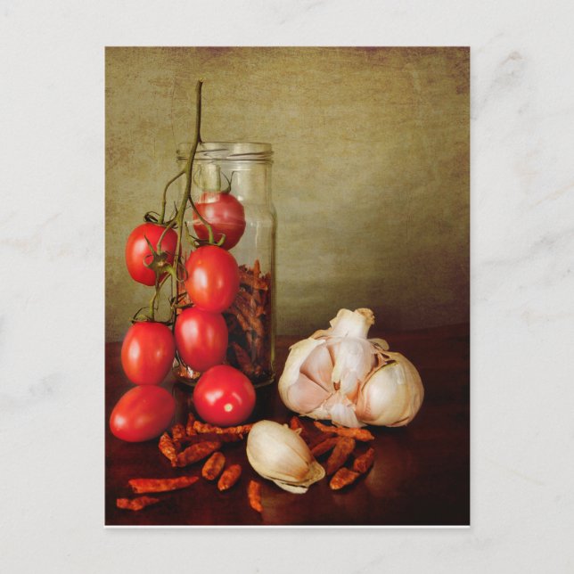 Cartão Postal Sabores mediterrânicos Vintage (Frente)