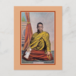 Cartão Postal Sacerdote birmanês vintage de Rangoon