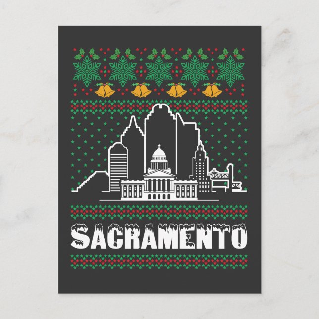 Cartão Postal Sacramento California Ugly Christmas (Frente)