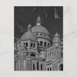 Cartão Postal Sacre Coeur Preto Branco Paris Europa Viagem