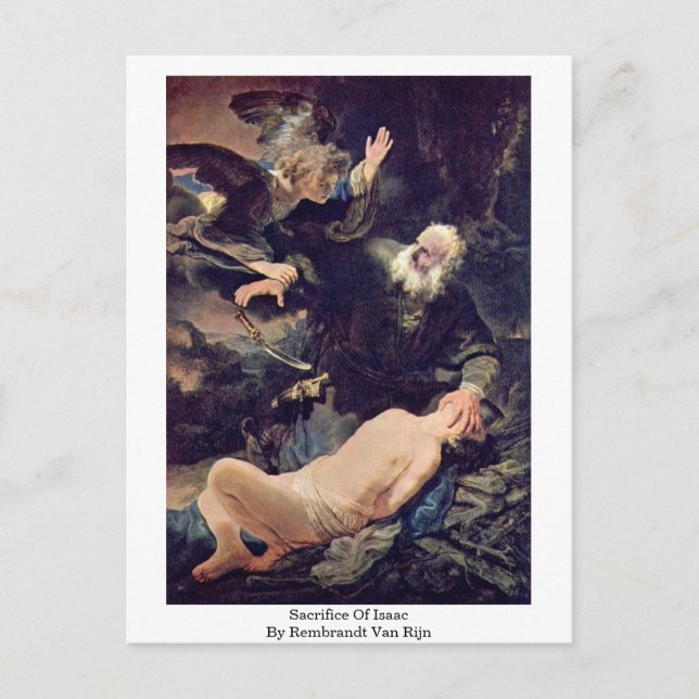 Cartão Postal Sacrifício De Isaac Por Rembrandt Van Rijn (Frente)