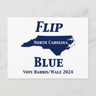 Cartão Postal Sacudir da Carolina do Norte Blue em 2024