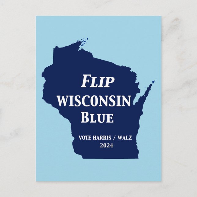 Cartão Postal Sacudir Wisconsin Blue em 2024 (Frente)