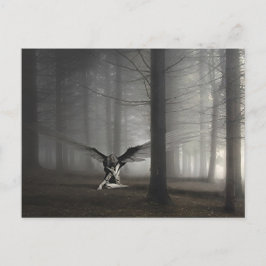 Cartão Postal Sad Angel na floresta