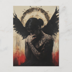Cartão Postal Sad Dark Angel Fantasy
