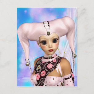 Cartão Postal Sad Harlequin Doll