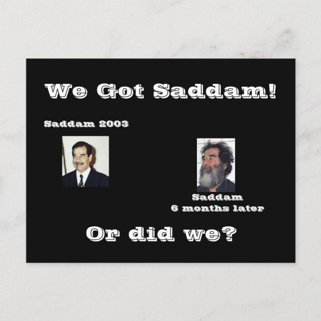 Cartão Postal Saddam, ou nós? (Frente)