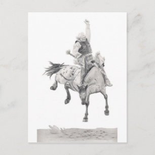 Cartão Postal Saddle Bronc