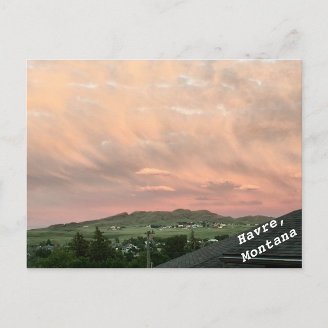 Cartão Postal Saddle Butte, Havre, Montana (Frente)