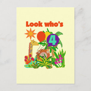 Cartão Postal Safari 4º Aniversário Camisetas e presentes