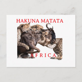 Cartão Postal Safari Hakuna Matata | Animais Selva