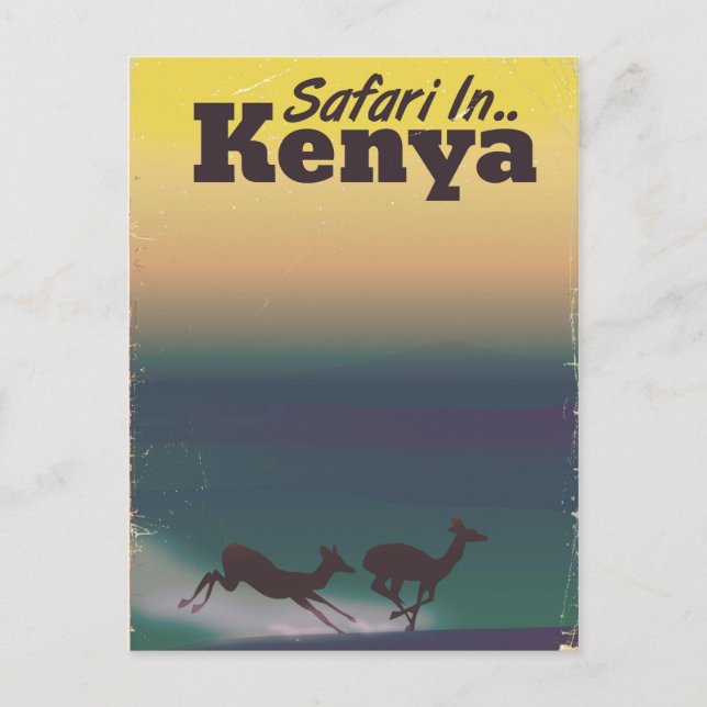 Cartão Postal Safari no Quênia, poster de férias (Frente)