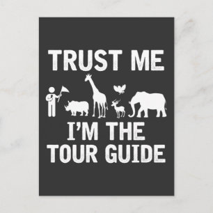 Cartão Postal Safari Tour Guide Zoo Férias Animais Selvagem