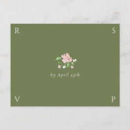 Cartão Postal Sage | Chic Wedding RSVP Response Postcard