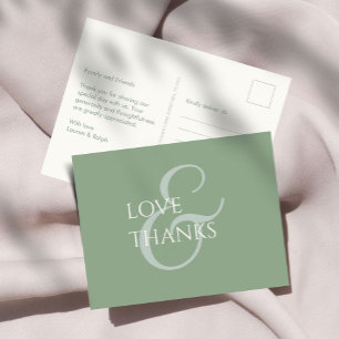 Cartão Postal Sage Green e Ivory Não Foto Obrigado