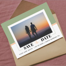 Sage green e pêssego casamento Salve a foto da dat