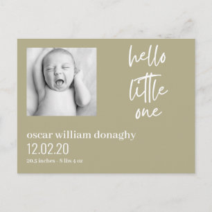 Cartão Postal sage green e white trendy bebê moderno