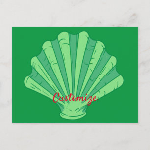 Cartão Postal Sage Green Scallop Shell Thunder_Cove