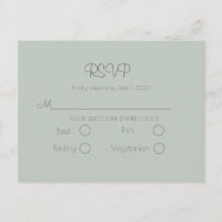 Sage Green Wedding Simple Elegant RSVP