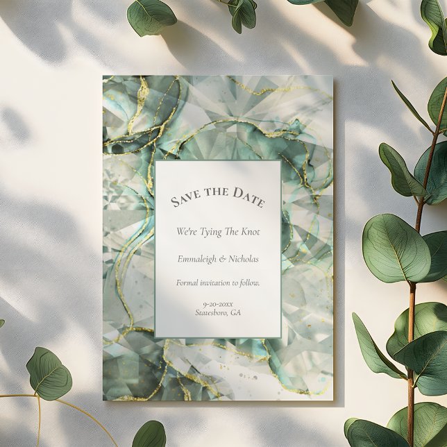 Cartão Postal Sage Verde Cristal de Aventurina Salve o Dia (Criador carregado)